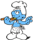 Smurf tasting from spoon