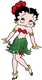 Betty Boop wearing Hawaiian grass skirt