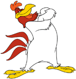 Foghorn Leghorn the rooster standing with his wings crossed
