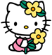 Hello Kitty holding flower