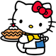 Hello Kitty serving pie