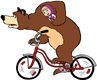 Masha, Bear riding bicycle