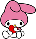 My Melody holding a heart