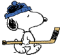 Snoopy with hockey stick