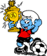 Soccer trophy smurf